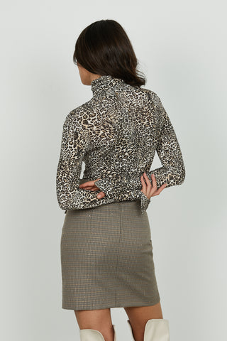 Body OPENER manica lunga con spacchetto con collo alto più oblo' spalla f.animalier