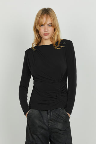 Blusa MERAM manica lunga con pieghe più goccia schiena