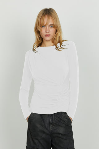 Blusa MERAM manica lunga con pieghe più goccia schiena