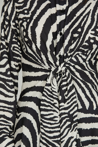 Camicia IMPERA manica lunga con fiocco più spacchi fantasia animalier