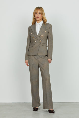 Camicia JUWELL manica lunga con tasche con strass più borchie più patte