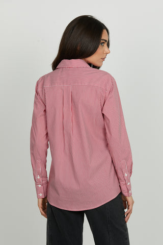 Camicia ASTERIAS manica lunga con tasca più strass righe