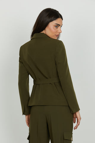 Giacca AMBEL manica lunga con patte più cintura con fibbia logo