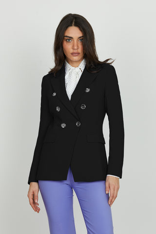 Giacca BELSA_LONG lunga manica lunga doppio petto con bottoni