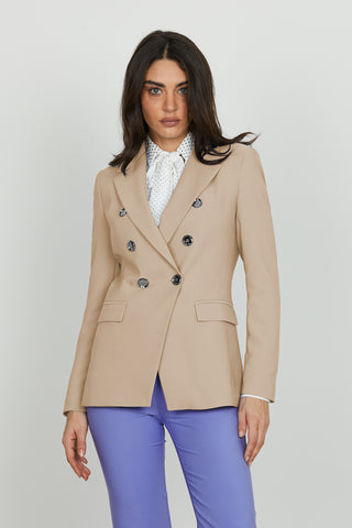 Giacca BELSA_LONG lunga manica lunga doppio petto con bottoni