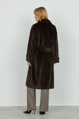 Ecopelliccia CHAMLET lunga manica lunga con alette più tasche più cintura