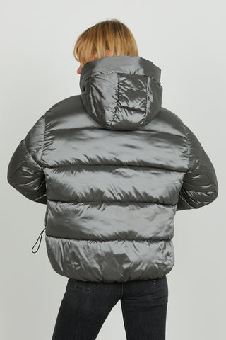 Piumino TONATIUH_A manica lunga asimmetrico con coulisse più cappuccio più zip