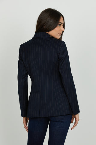 Giacca FUGAM lunga manica lunga doppio petto con patte gessato