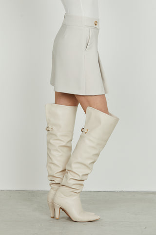 Shorts EZRA vita alta con pannello effetto gonna più alette più bottoni
