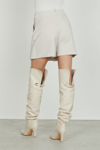 Shorts EZRA vita alta con pannello effetto gonna più alette più bottoni