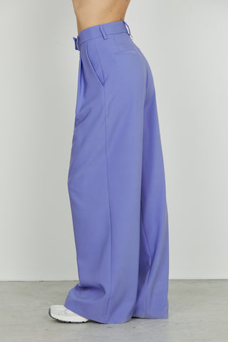 Panta ARABIA vita alta palazzo con pieghe più tasche francesi