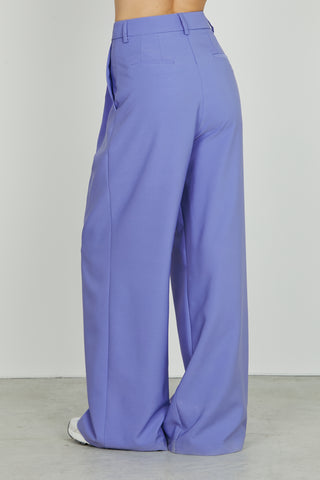 Panta ARABIA vita alta palazzo con pieghe più tasche francesi