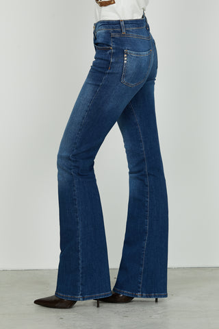 Panta SCHIFFER_28 vita media 5 tasche flaire fit denim blue