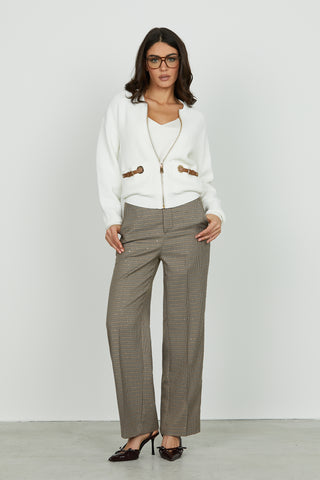 Panta CASTELLA_PIE v.alta con elastico più ts francesi micro pie de poule più pail