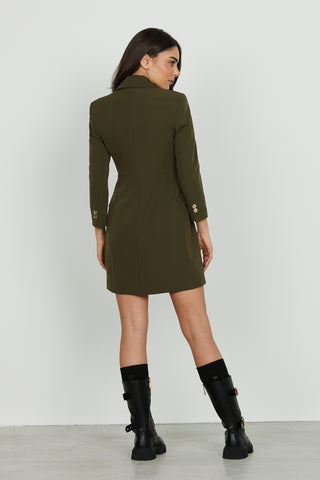 Abito CRUZ corto m.7/8 effetto giacca con revers più doppio petto più tasche