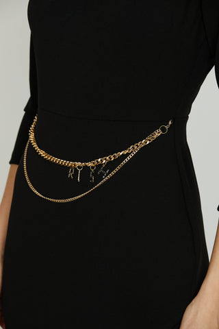 Abito AGO corto m.3/4 con pieghe scollo più cintura più pannello gonna