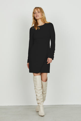 Abito IUSSI corto manica lunga con passanti più bottoni gonna con pannello