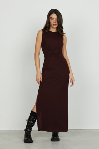 Abito CECIDI lungo s/m con nodo vita più spacco fondo