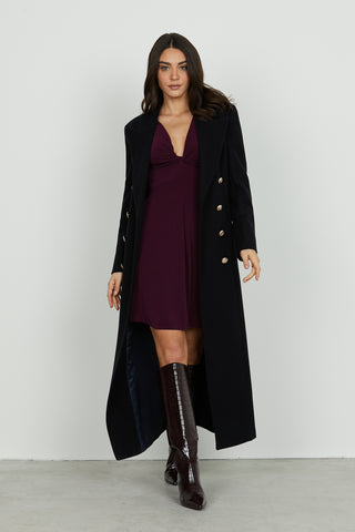 Abito QUIRIMBAS corto manica lunga scollo v con nodo