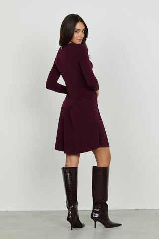 Abito DUOBUS midi manica lunga con pieghe più goccia seno più fusciacca