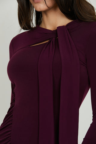 Abito DUOBUS midi manica lunga con pieghe più goccia seno più fusciacca