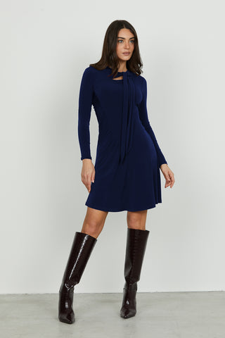 Abito DUOBUS midi manica lunga con pieghe più goccia seno più fusciacca