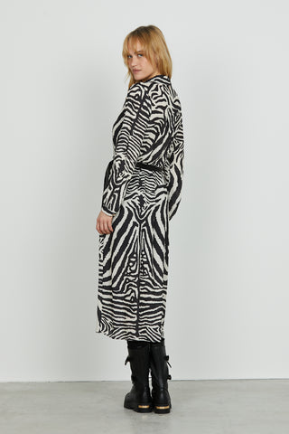 Abito DATUM midi manica lunga sc.incrocio più cintura più gonna portafoglio f.animalier