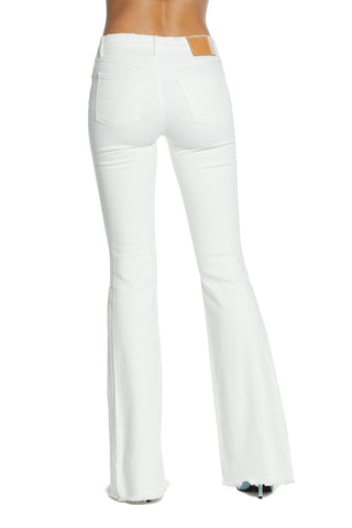 SHIFFER_1 trousers medium waist with tears plus fringed flaire fit bull bottom