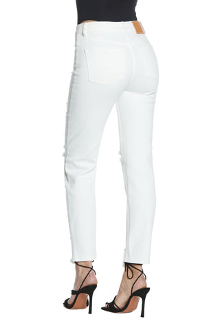 CINDY_1 medium waist 5 pocket trousers with cigarette fit bull tears