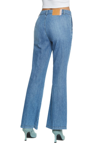 KRISTEN_2 v.medium chino flaire fit blue denim trousers
