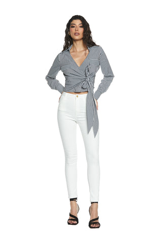 KATE_1 high waisted 4 pocket slim fit bull trousers