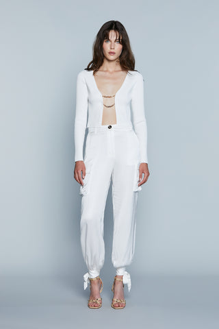 Cardigan TIRAJANA M/L Scollo V con Catene Logo Costina