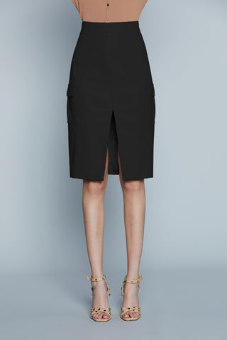 Longuette ANASTASY Vita Alta con Tasconi più Spacco più Zip Ecopelle