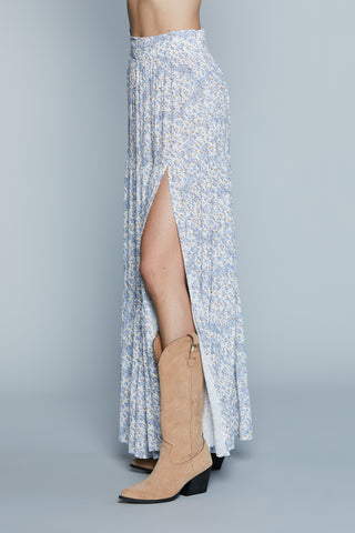 Gonna ZAMORA Lunga con Elastico più Balze più Spacco Fantasia Fiori