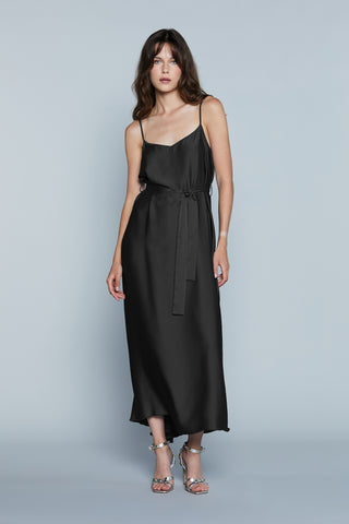 Abito MARRON Midi S/M con Cintura Raso