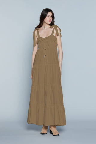 Abito VERDIANA Lungo S/M con Elastico più Bottoni più Balze