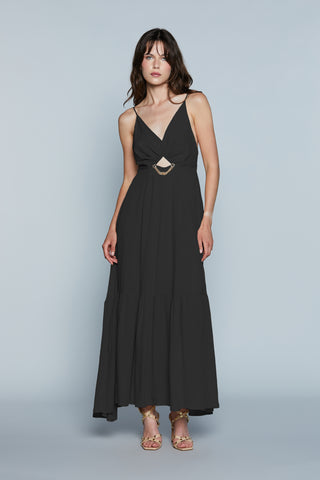 Abito GETAFE Lungo S/M con Apertura Seno più Catena Logo più Balza