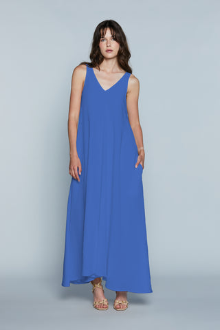 Abito GHALI Lungo S/M Doppio Scollo V Ampio con Tasche