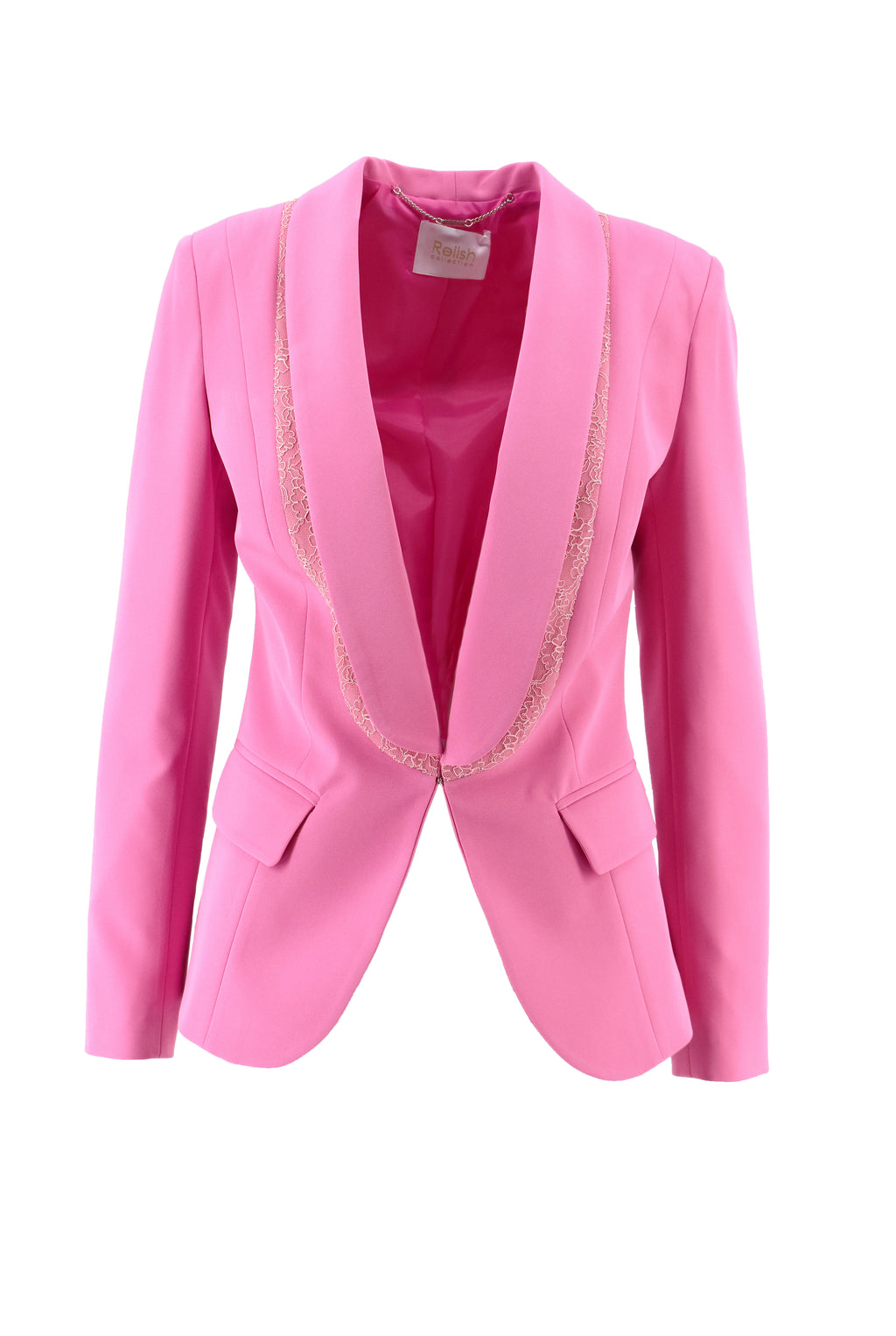 Relish giacca blazer Satyne con dettagli satin celeste main image 0