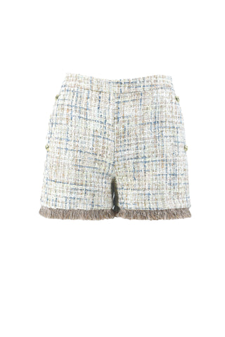 Shorts NEMBUS vita alta con ts francesi più bottoni f.do sfrangiato tex chanel