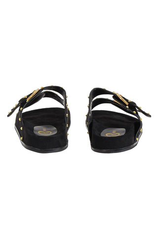 Sandali BOEM Bassi con Doppio Cinturino più Fibbie più Borchie Ecopelle