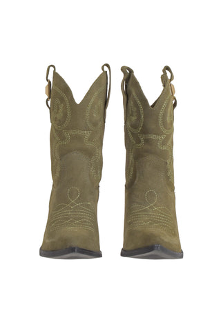 Stivali TEXY Camperos Bassi con Ricamo A Rilievo Pelle Suede