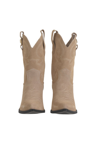 Stivali TEXY Camperos Bassi con Ricamo A Rilievo Pelle Suede