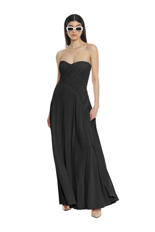 Long TIGRE dress with sweetheart neckline and more gathered cups