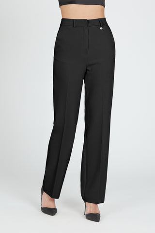 TJUBE_High-waisted trousers with back welt pocket