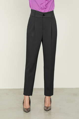 High-waisted VRET trousers with tuxedo bustier and pockets