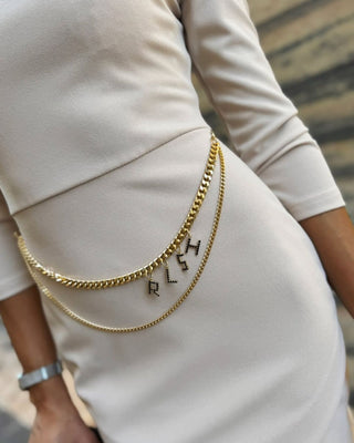 Abito AGO corto m.3/4 con pieghe scollo più cintura più pannello gonna