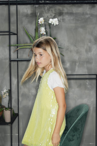 Abito LAURA corto sc.v mezza manica full paillettes