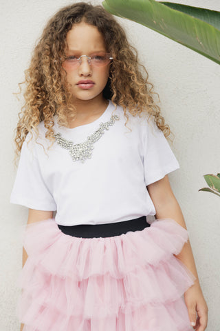 T-shirt MAYO mezza manica applicazione cabochon