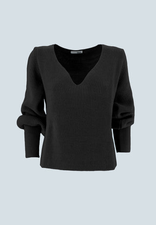 Maglia BUCO manica lunga palloncino scollo v